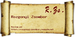 Rozgonyi Zsombor névjegykártya